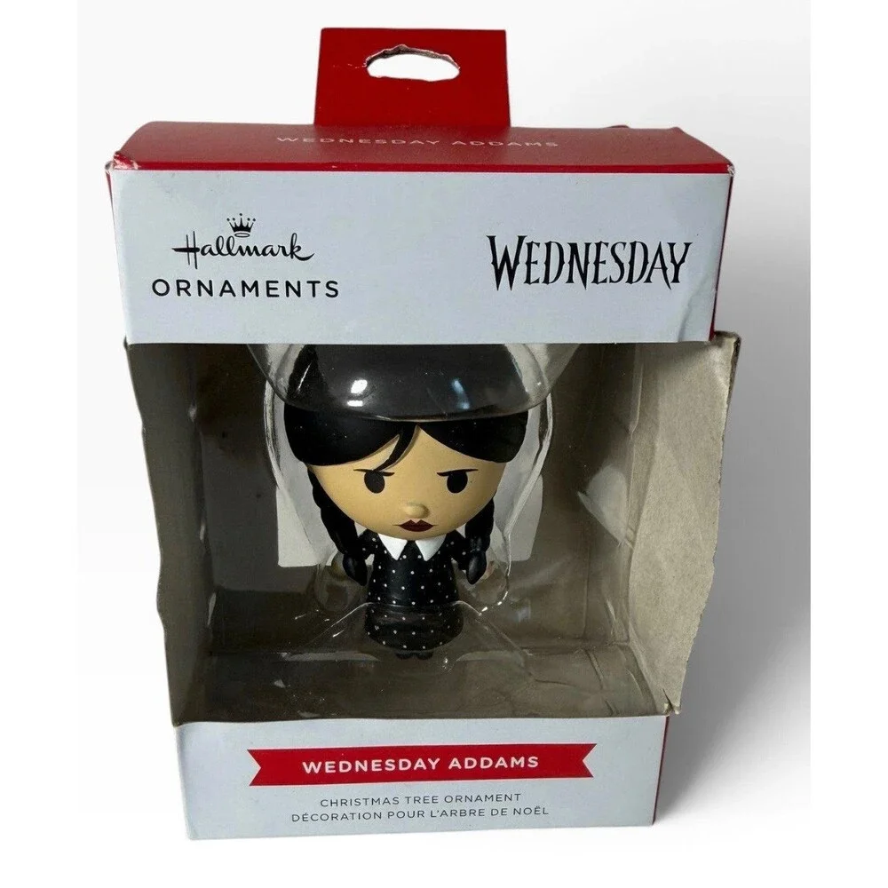 NEW! 2024 Hallmark Red Box Wednesday Addams Xmas Tree Holiday Ornament